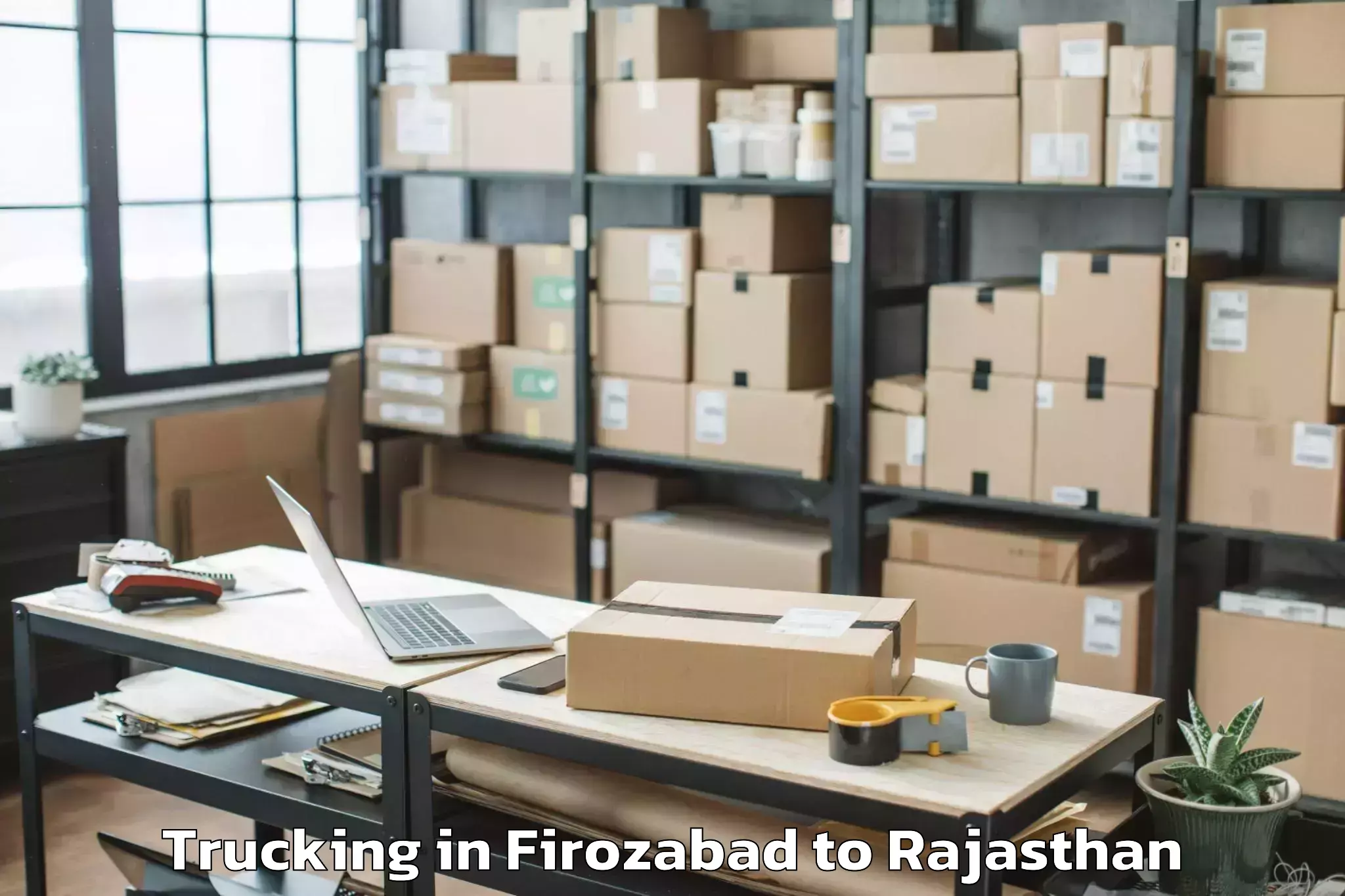 Book Firozabad to Nimaj Trucking